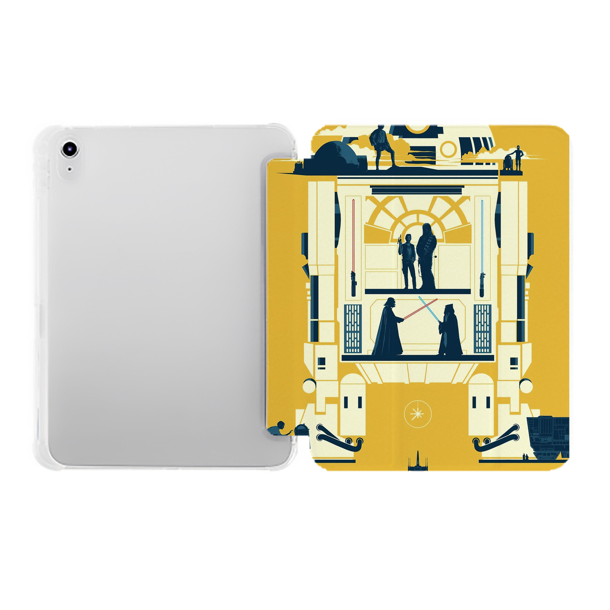 （画像用） スター・ウォーズ Star Wars IPad ケース ペン収納付き 三つ折りスタンド PUレザー×シリコン 対応機種9.5/10.5/10.9インチ